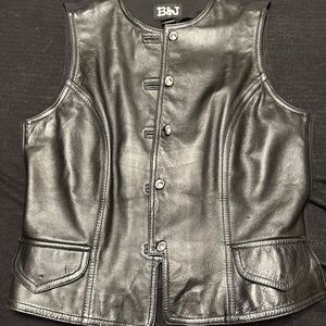 B&J Leather Front Vest Size Medium